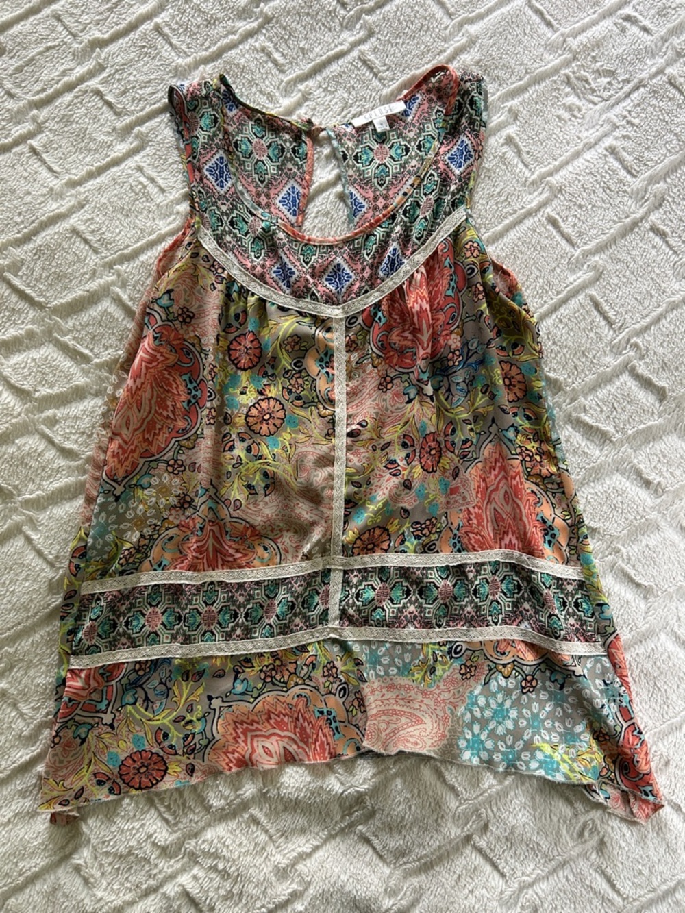 Spense Multicolor Floral Paisley Sleeveless Camisole